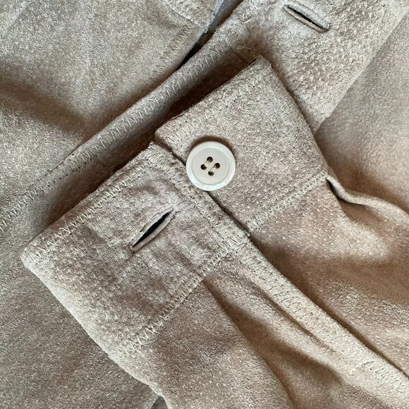 Utex Design suede shirt/jacket grey/sand tone women size L. Western - Picture 8 of 12